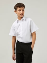 Trutex White Slim Fit Short Sleeve 3 Pack School Shirts - Image 3 of 7