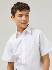 Trutex White Slim Fit Short Sleeve 3 Pack School Shirts - Image 5 of 7