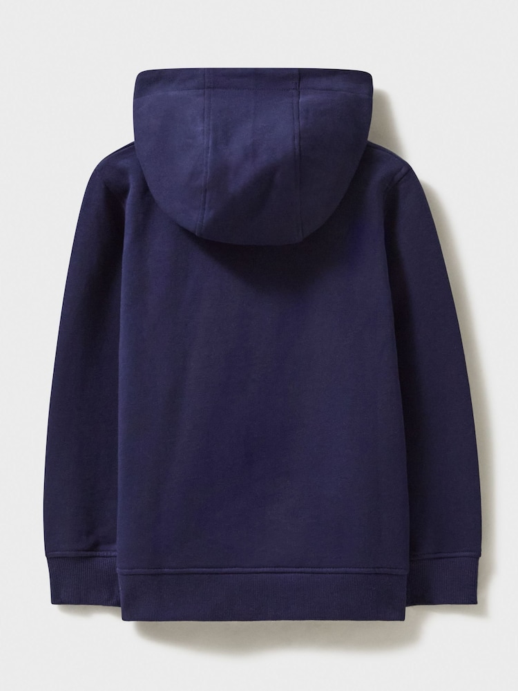 Crew Clothing Blue Blue Zip Up Hoodie - Image 2 of 3