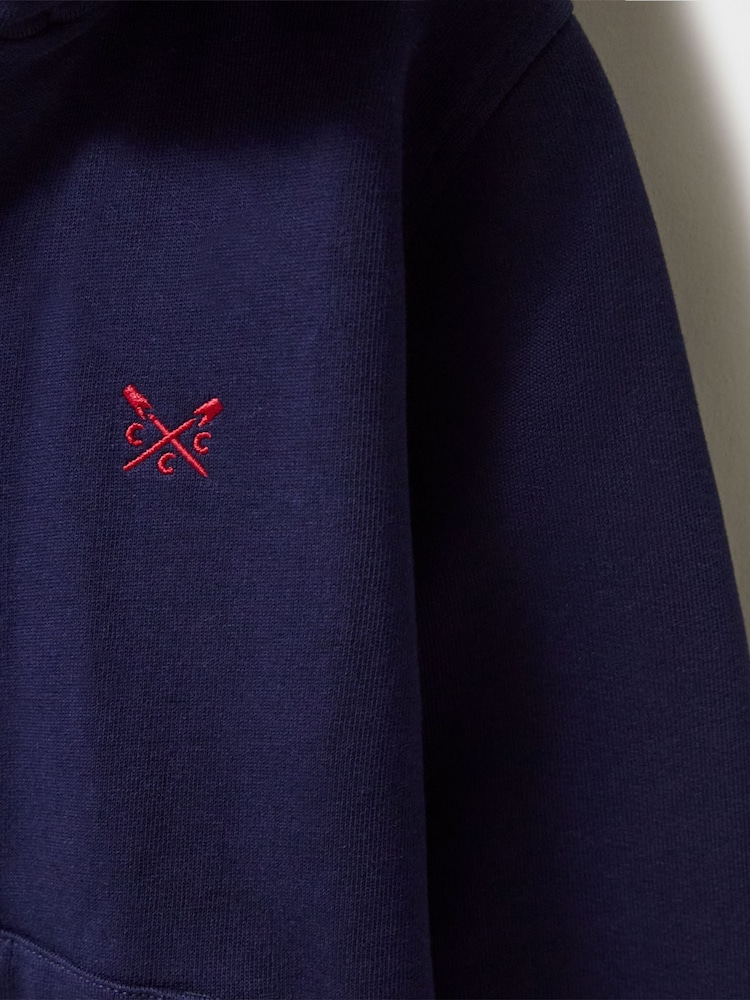 Crew Clothing Blue Blue Zip Up Hoodie - Image 3 of 3 Crew Clothing Blue Blue Zip Up Hoodie - Image 3 of 3