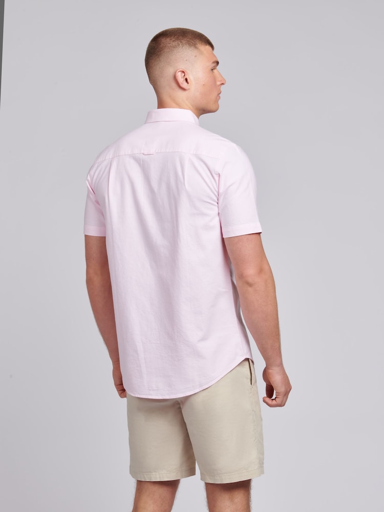 U.S. Polo Assn. Pink Mens Short Sleeve Oxford 100% Cotton Shirt - Image 4 of 6