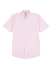 U.S. Polo Assn. Pink Mens Short Sleeve Oxford 100% Cotton Shirt - Image 5 of 6