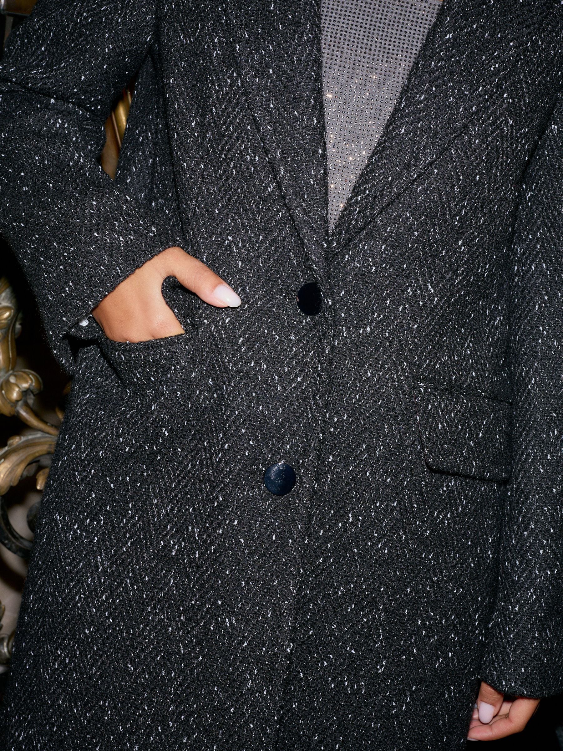 Buy Black Textured Revere Collar Coat from Next USA