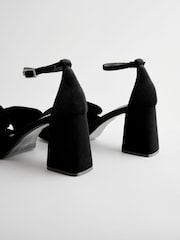 Black Forever Comfort® Platform Flare Bow Sandals - Image 9 of 9