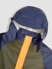 JoJo Maman Bébé Navy Blue 2 Piece Waterproof Trouser And Jacket Set - Image 7 of 8