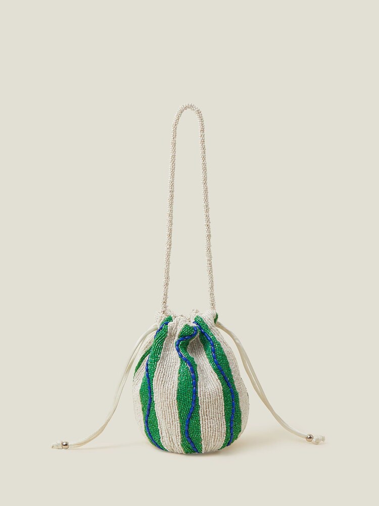 Accessorize Multi Hand-Beaded Stripe Duffle Multi Bag - Image 2 of 4 Accessorize Multi Hand-Beaded Stripe Duffle Multi Bag - Image 2 of 4