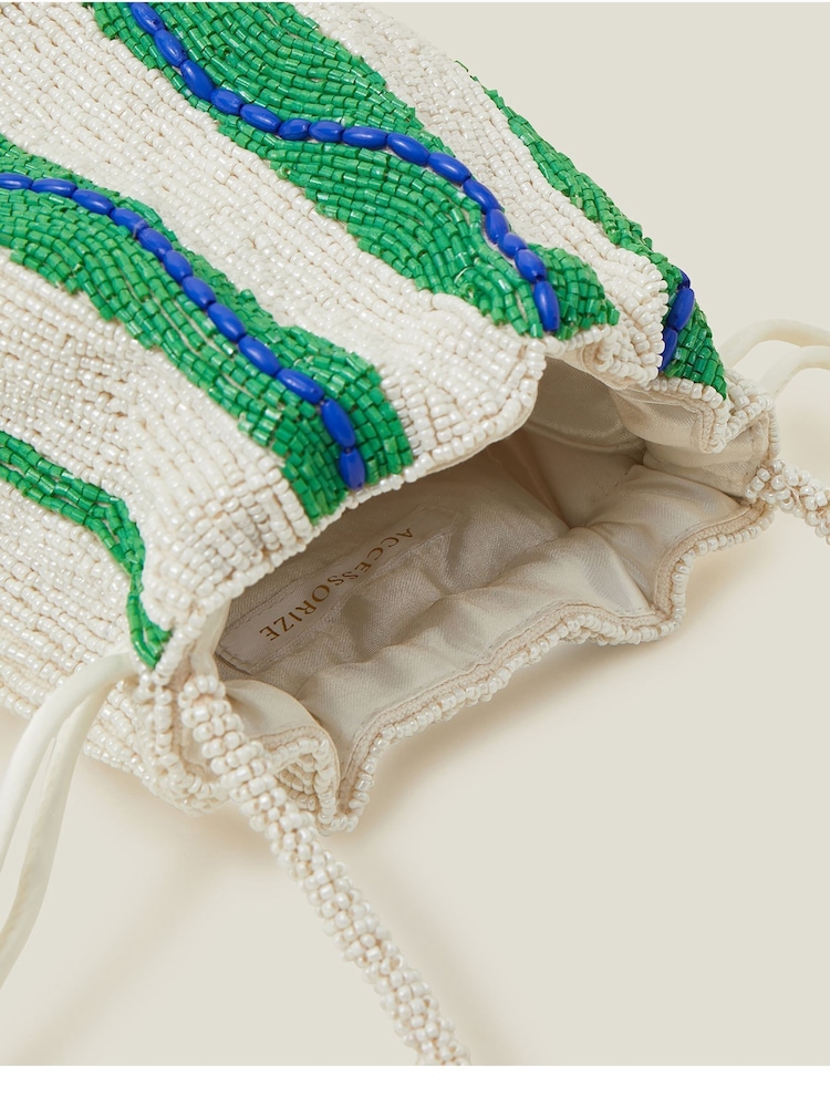 Accessorize Multi Hand-Beaded Stripe Duffle Multi Bag - Image 4 of 4 Accessorize Multi Hand-Beaded Stripe Duffle Multi Bag - Image 4 of 4
