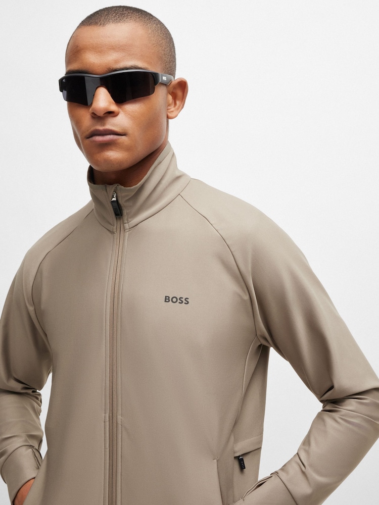 BOSS Green Zip-up Sweatshirt With Decorative Reflective Logo - Image 5 of 5