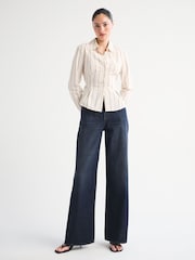 Abercrombie & Fitch High Rise Wide Leg Denim Jeans - Imaginea 1 din 7