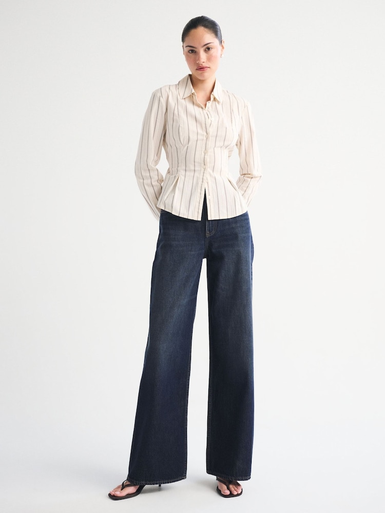 Abercrombie & Fitch High Rise Wide Leg Denim Jeans - Imaginea 1 din 7
