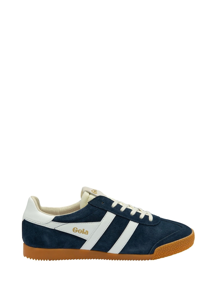 Gola Navy Mens Elan Suede Lace-Up Trainers - Image 1 of 4 Gola Navy Mens Elan Suede Lace-Up Trainers - Image 1 of 4