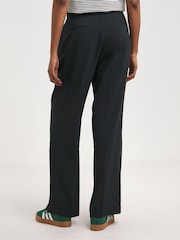 JD Williams Textured Pleated Wide Leg Black Trousers - Image 2 of 4