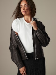 Black Faux Leather Jacket - Image 4 of 9