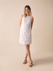 Ro&Zo White Petite Lace Mini Shift Dress - Image 1 of 6