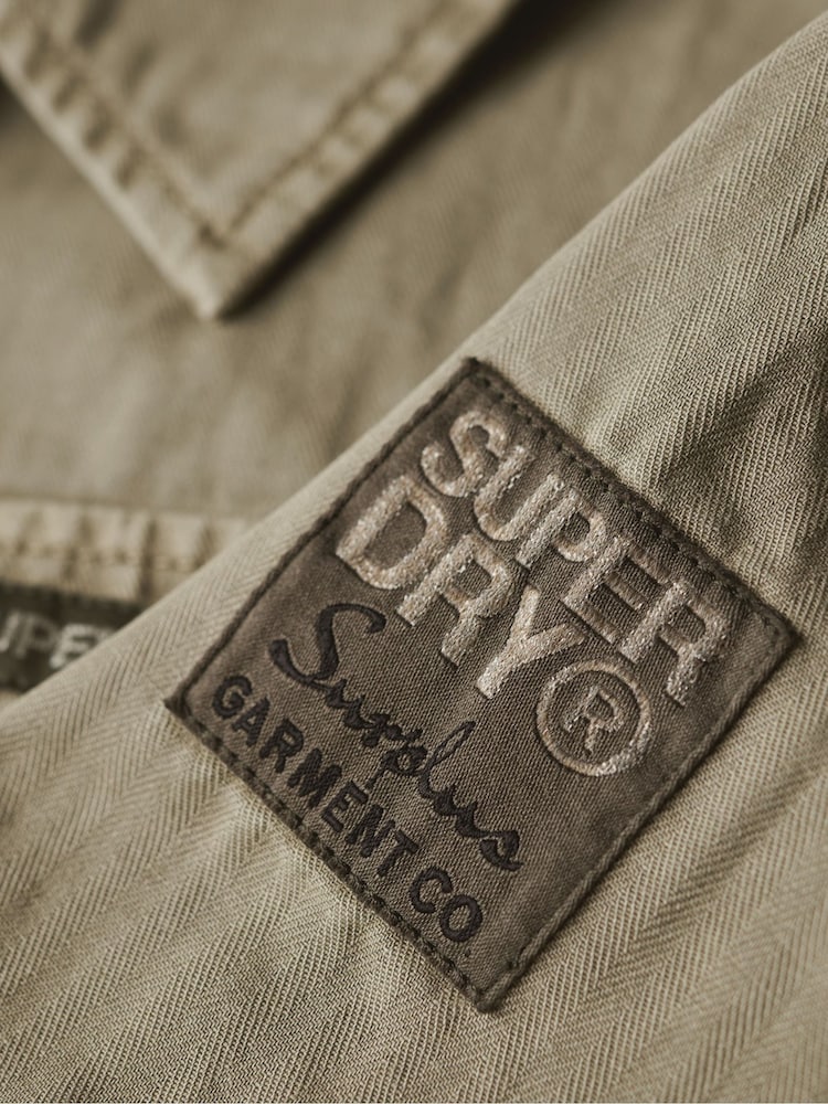Superdry Green 100% Cotton Military Overshirt - Image 7 of 8