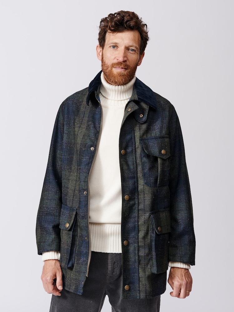 Aubin Caenby Wool Check Worker Jacket - Image 1 of 8