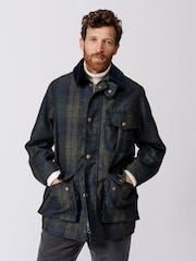 Aubin Caenby Wool Check Worker Jacket - Image 4 of 8