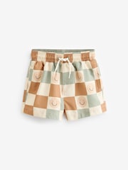 Neutral Checkerboard Printed Swim Shorts (3mths-7yrs) - Image 1 of 3