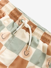 Neutral Checkerboard Printed Swim Shorts (3mths-7yrs) - Image 3 of 3