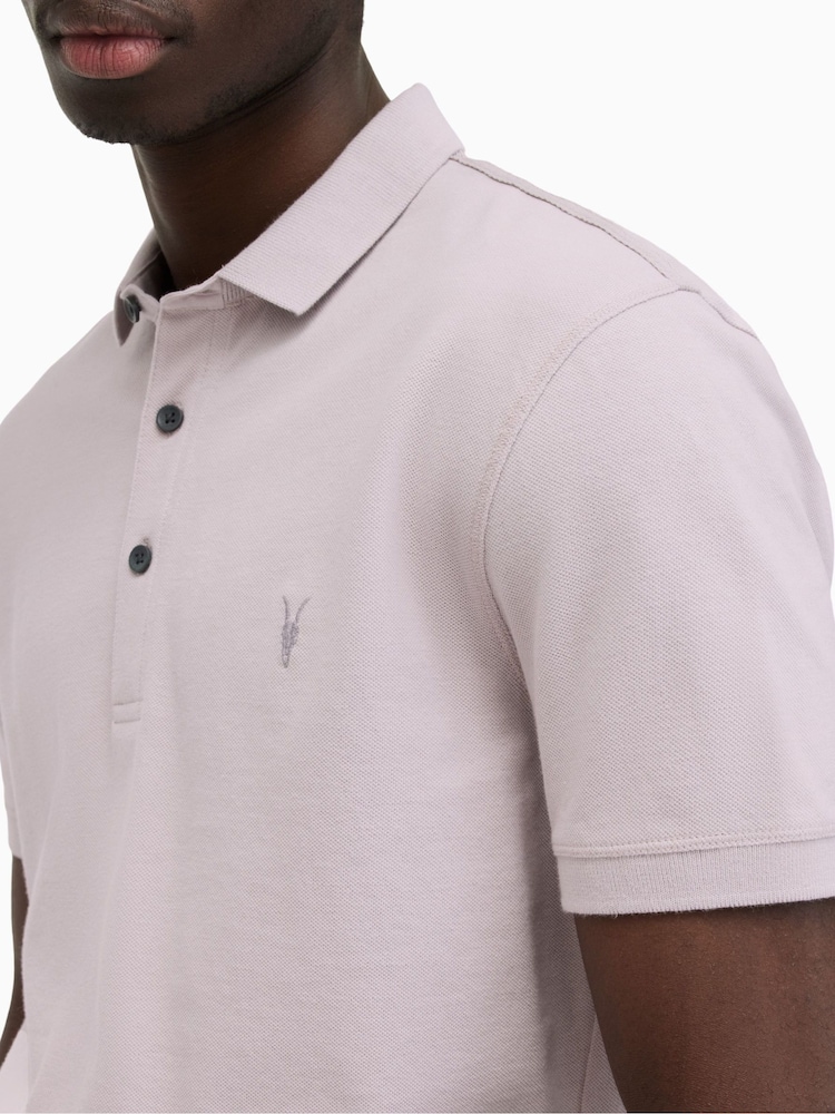 AllSaints Purple Reform Polo Shirt - Image 4 of 5