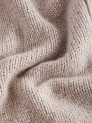 Neutral Wool Blend Yak Soft Touch Front Pocket Knitted Cardigan - Image 7 of 9
