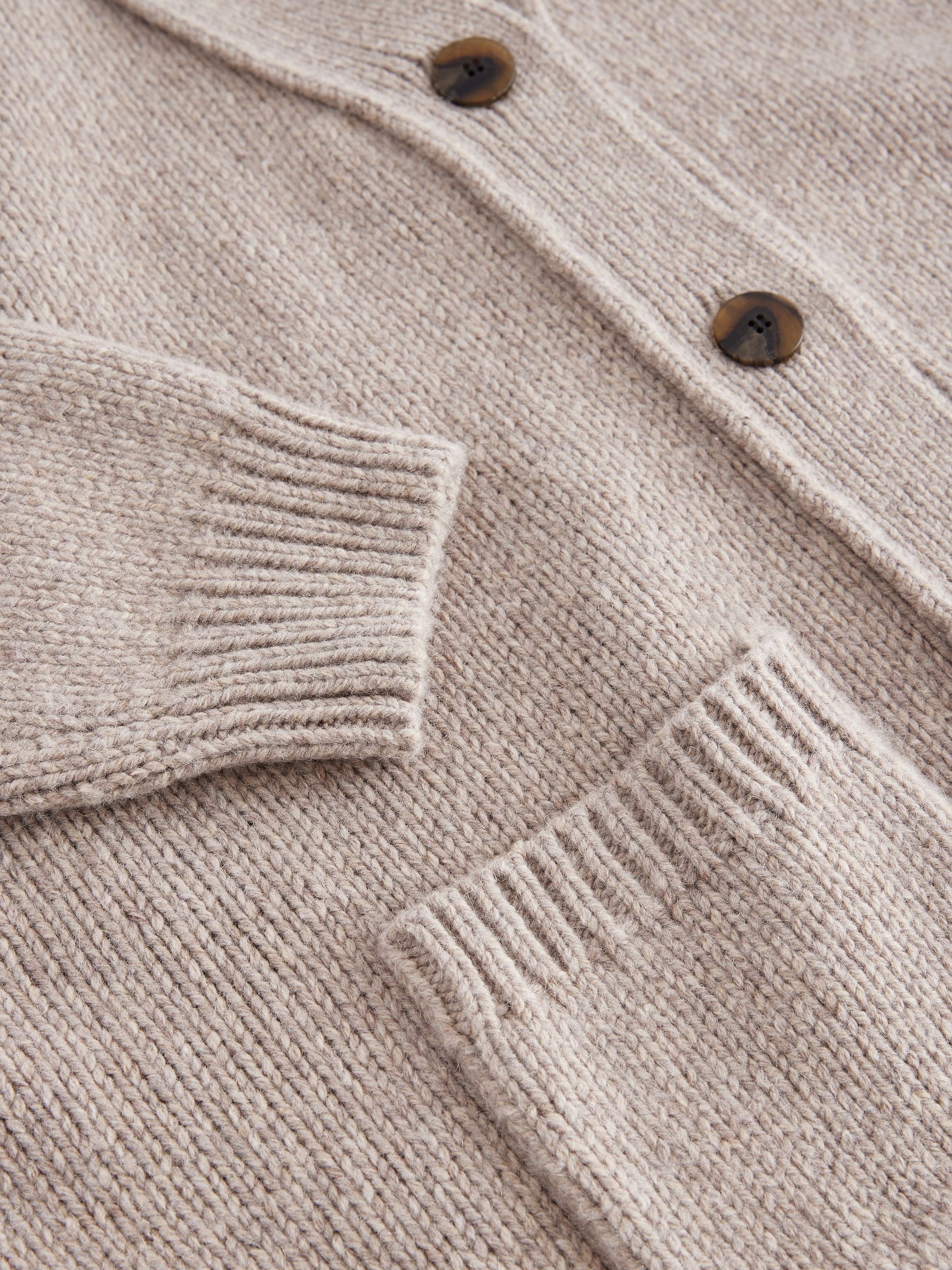 Buy Neutral Wool Blend Yak Soft Touch Front Pocket Knitted