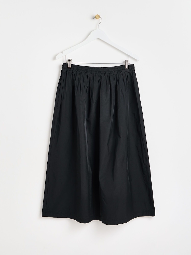 Oliver Bonas Black Tie Waist Midi Skirt - Image 2 of 6 Oliver Bonas Black Tie Waist Midi Skirt - Image 2 of 6