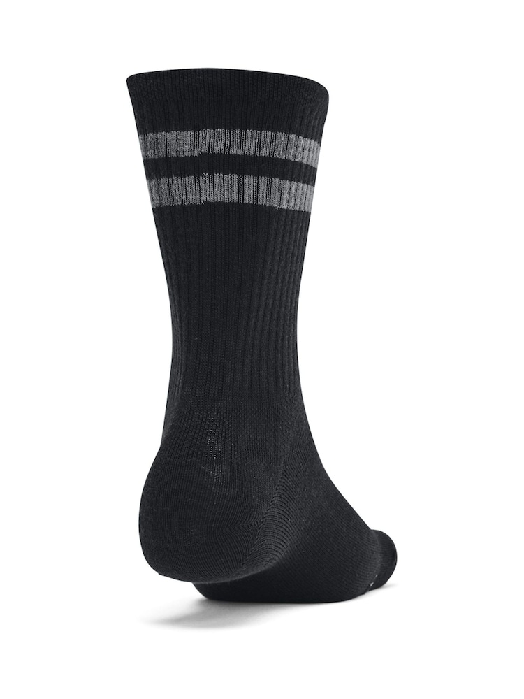 Under Armour Black Essentials Crew Socks 3 Pack - Image 3 of 4