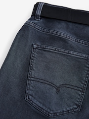 Steel Blue Straight Fit Belted Authentic Jeans - Image 10 of 12