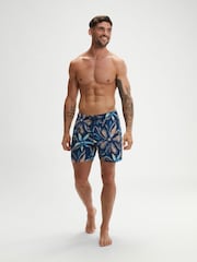Speedo Blue Mens Digital Printed Leisure 16" Watershorts - Image 1 of 5