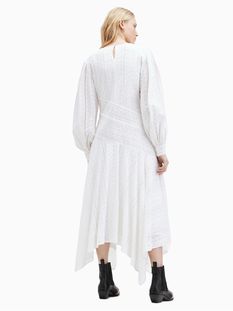 AllSaints White Aviana Broderie Dress - Image 2 of 7