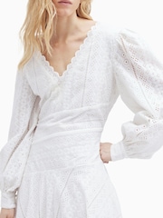 AllSaints White Aviana Broderie Dress - Image 4 of 7