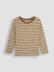 JoJo Maman Bébé Brown 2-Piece Classic Cord Dungarees & Stripe Top Set - Image 2 of 6