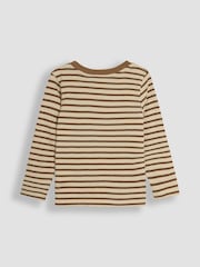 JoJo Maman Bébé Brown 2-Piece Classic Cord Dungarees & Stripe Top Set - Image 3 of 6