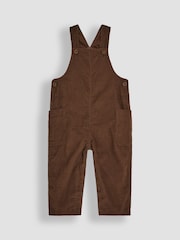 JoJo Maman Bébé Brown 2-Piece Classic Cord Dungarees & Stripe Top Set - Image 4 of 6