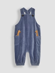 JoJo Maman Bébé Denim Giraffe Applique Velour Dungarees And Top Set - Image 3 of 5