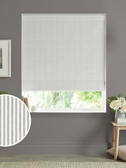 Sophie Allport Grey Stamford Stripe Made to Measure 100% Cotton Roman Blinds - Image 1 of 6