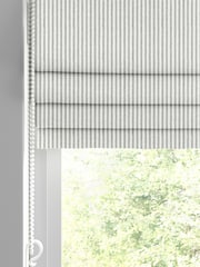 Sophie Allport Grey Stamford Stripe Made to Measure 100% Cotton Roman Blinds - Image 2 of 6