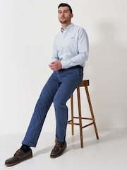 Crew Clothing Blue Slim Fit Stripe 100% Cotton Oxford Shirt - Image 3 of 5