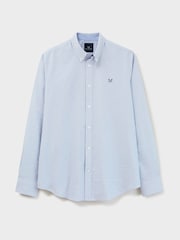 Crew Clothing Blue Slim Fit Stripe 100% Cotton Oxford Shirt - Image 5 of 5
