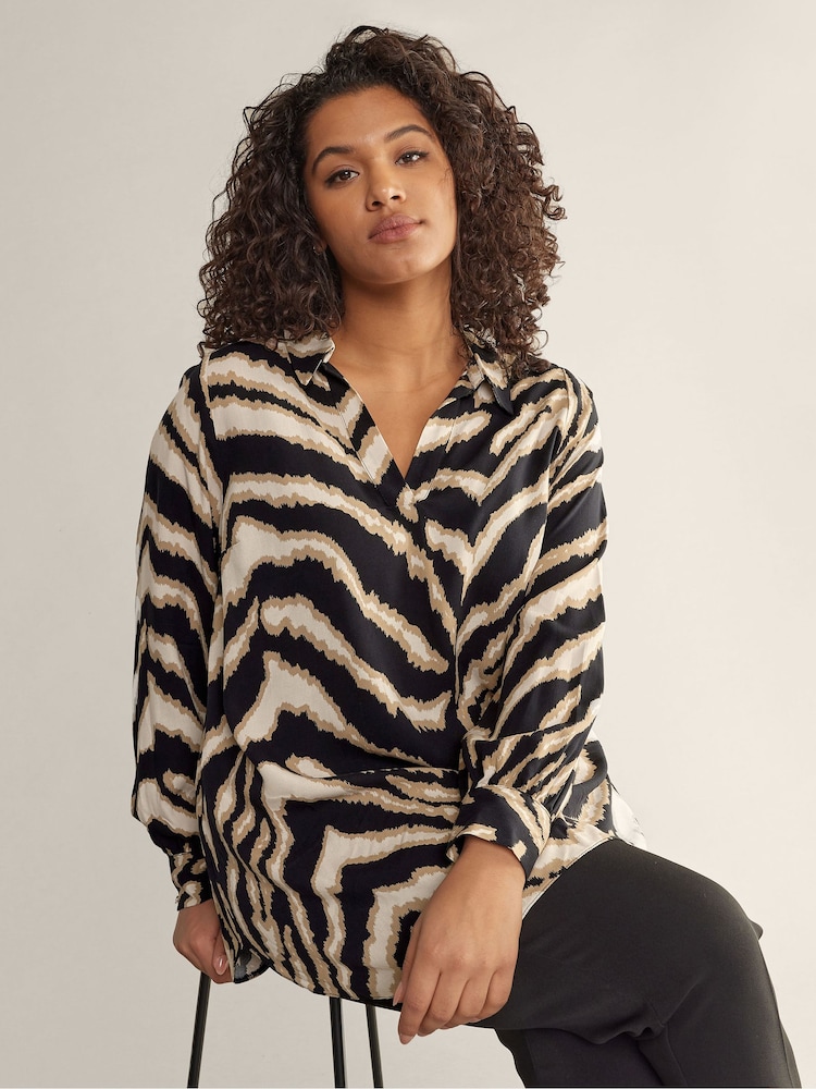 Evans Notch Neck Black Blouse - Image 1 of 5