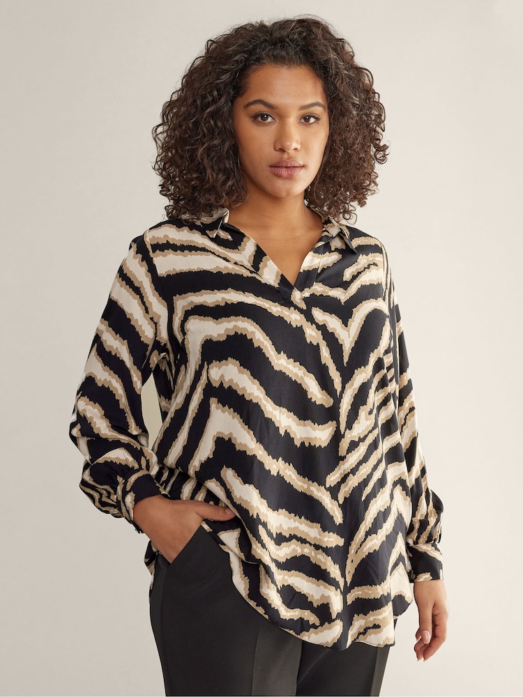 Evans Notch Neck Black Blouse - Image 2 of 5 Evans Notch Neck Black Blouse - Image 2 of 5