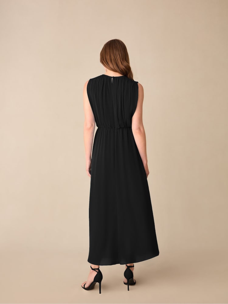 Ro&Zo Black Petite Petite Lucia Gathered Waist Maxi Dress - Image 4 of 4