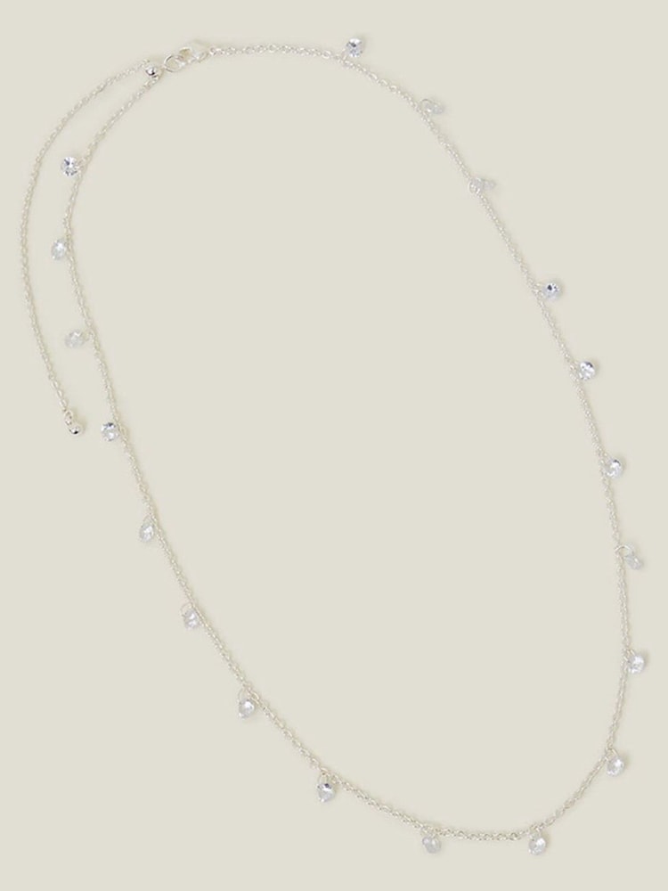 Accessorize Sterling Silver Plated Sparkle Station Necklace - Image 1 of 1 Accessorize Sterling Silver Plated Sparkle Station Necklace - Image 1 of 1