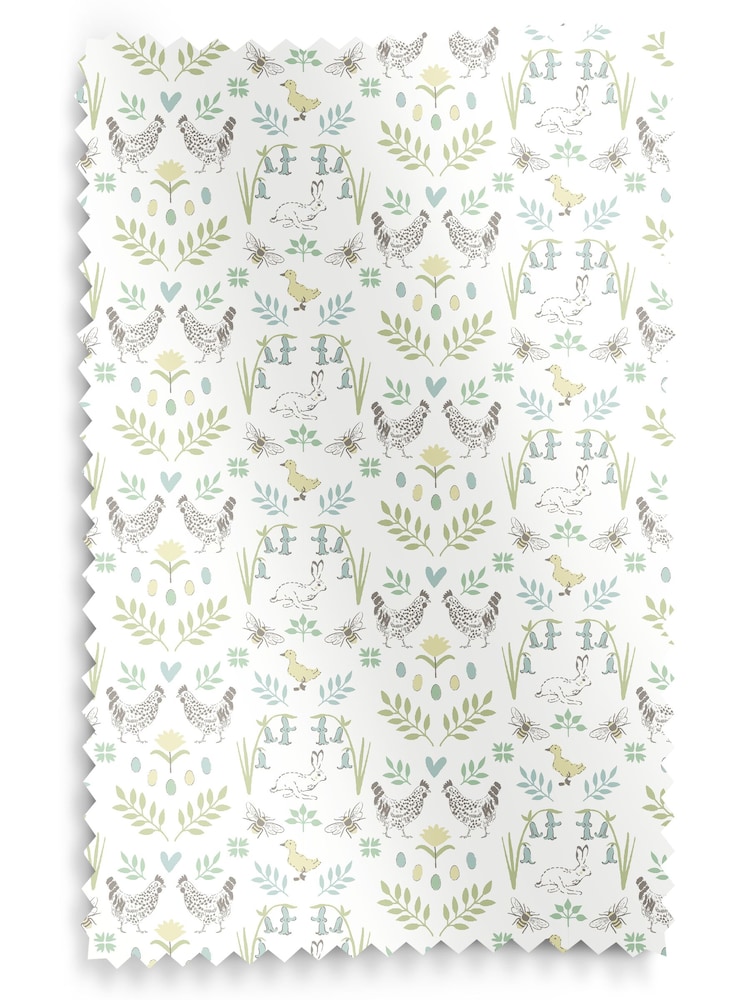 Sophie Allport White Spring Chick Made to Measure 100% Cotton Roman Blinds - Image 6 of 6