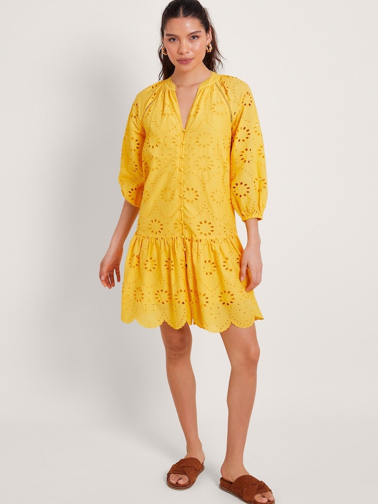Monsoon Kleid "Tilly" aus 100 % Baumwolle mit Lochstickereien - Bild 1 von 5