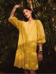 Monsoon Kleid "Tilly" aus 100 % Baumwolle mit Lochstickereien - Bild 4 von 5