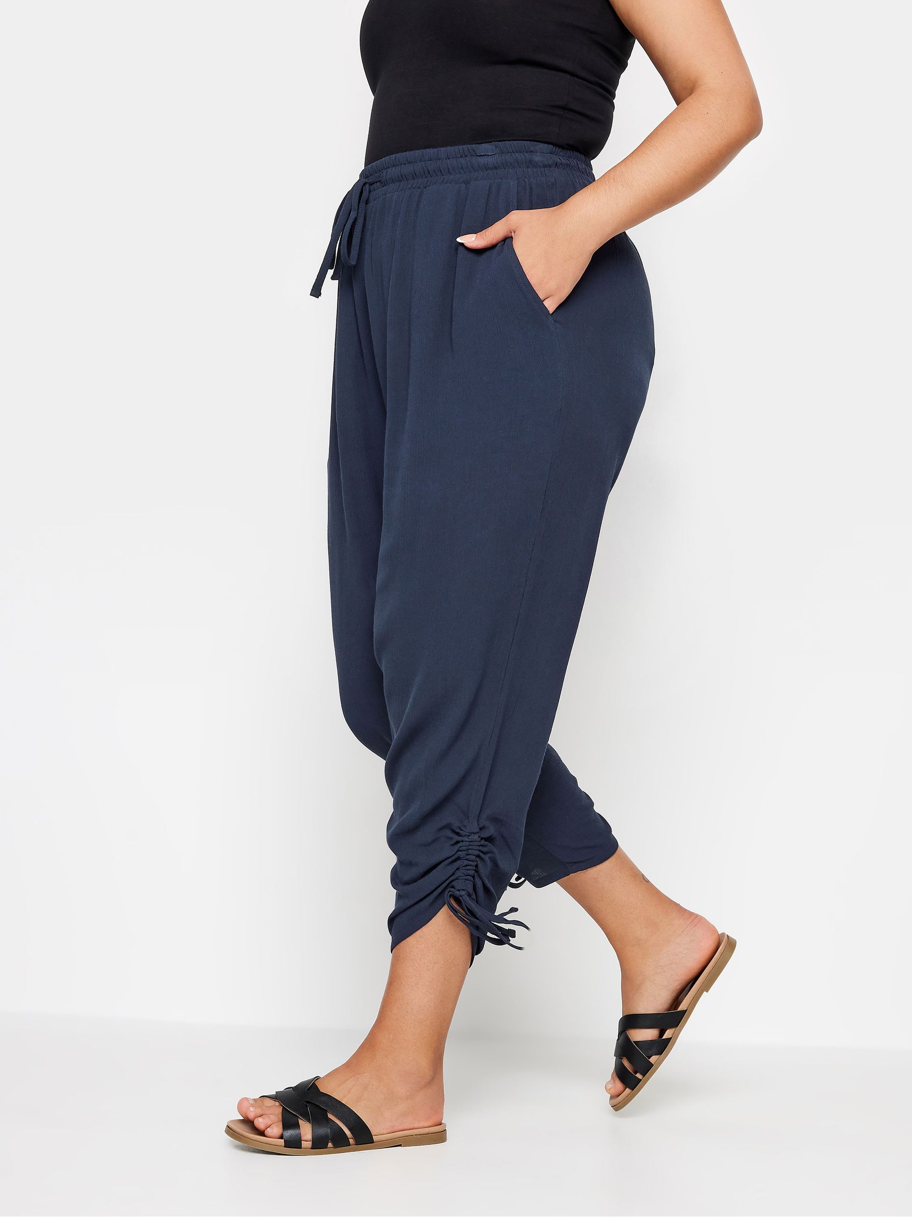 Next navy cropped trousers store