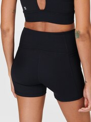 Sweaty Betty Black Super Soft Ultra-Lite Wrap Yoga Shorts - Image 2 of 7