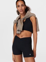 Sweaty Betty Black Super Soft Ultra-Lite Wrap Yoga Shorts - Image 5 of 7